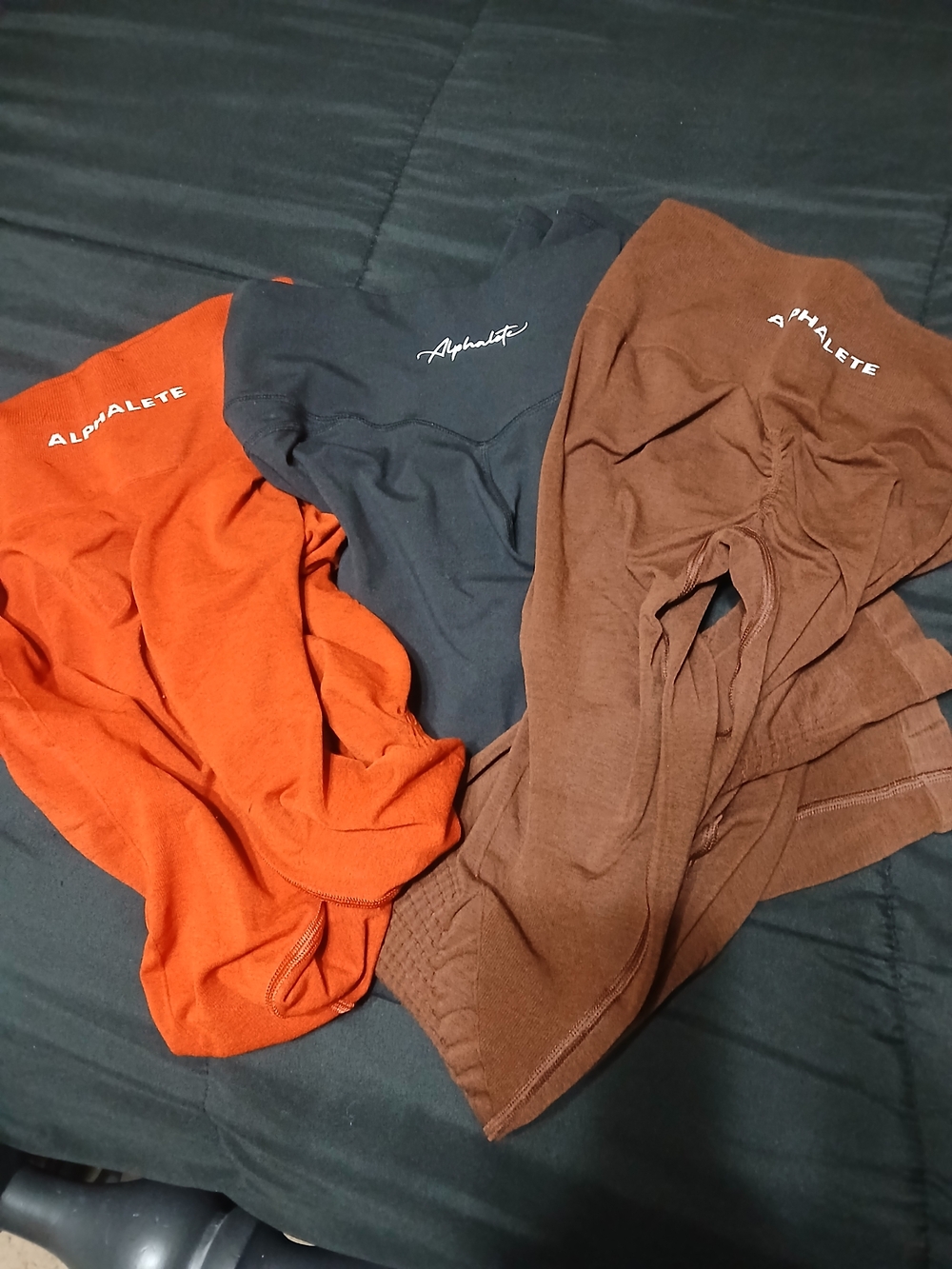 Alphalete Womens Leggings Set — Rust, Black, Brown